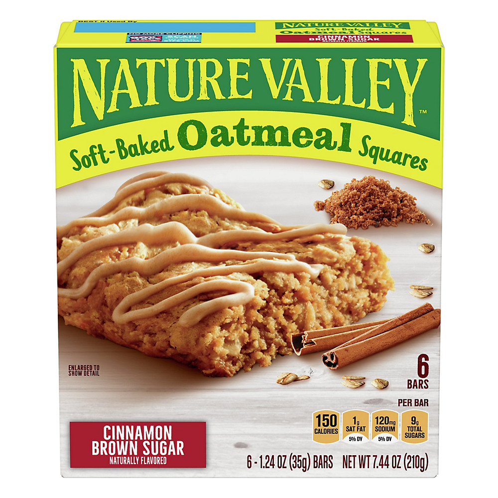 Calories in Nature Valley Soft-Baked Cinnamon Brown Sugar Oatmeal Squares, 6 ct
