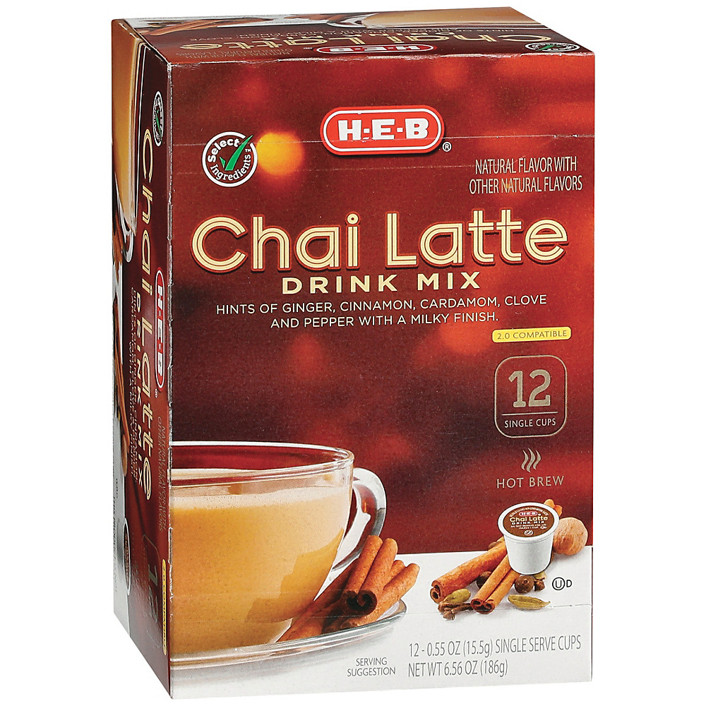 Calories in H-E-B Chai Latte Drink Mix Single Serve Cups, 12 ct