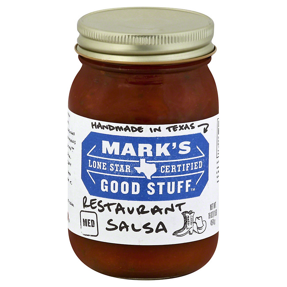 Calories in Mark's Good Stuff Lone Star Certified Medium Restaurant Salsa, 16 oz