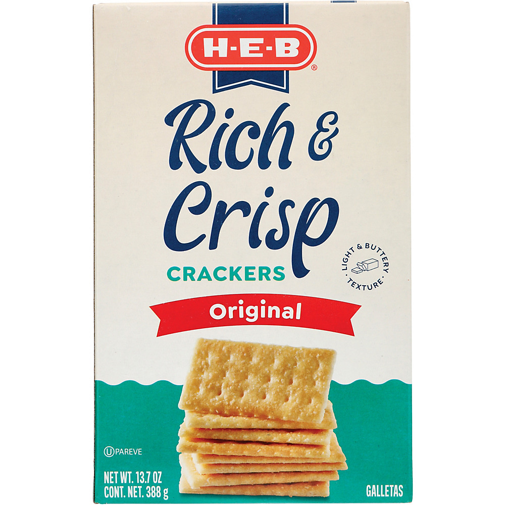 Calories in H-E-B Rich & Crisp Crackers, 16 oz