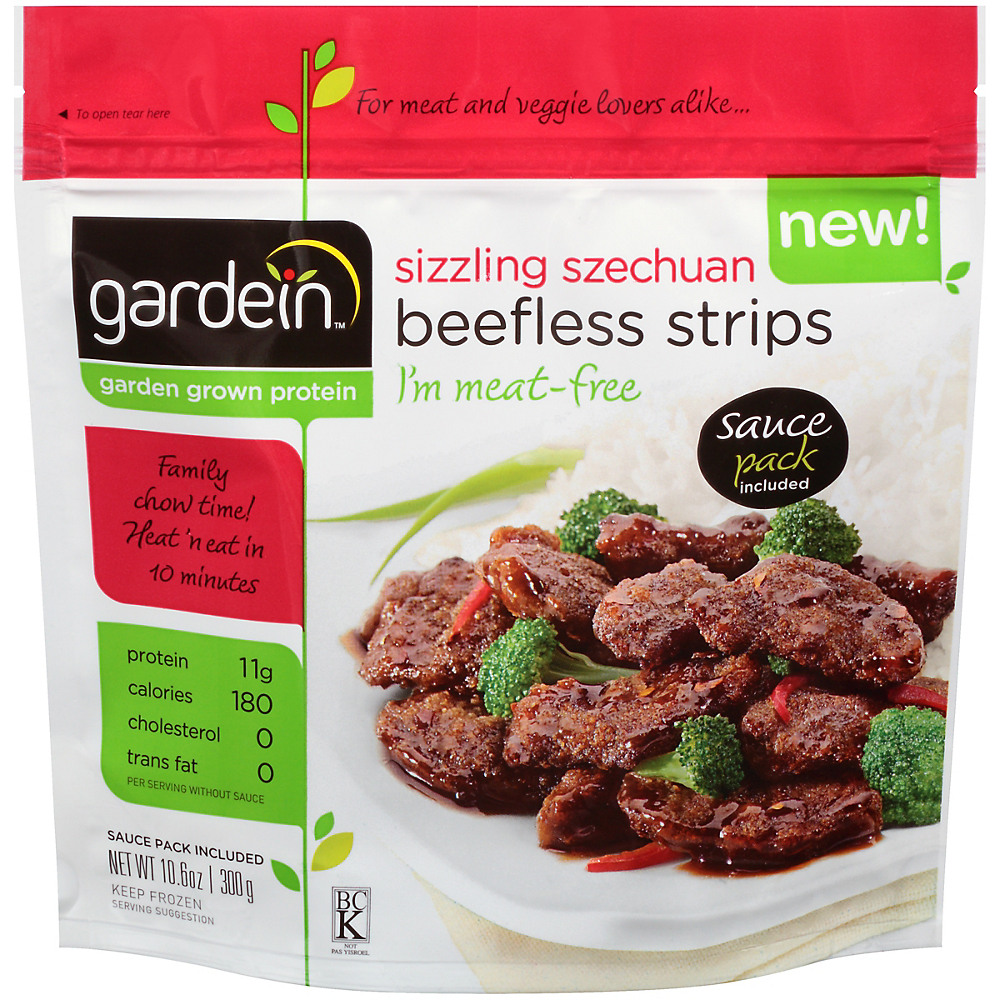 Calories in Gardein Sizzling Szechuan Beefless Strips, 10.6 oz