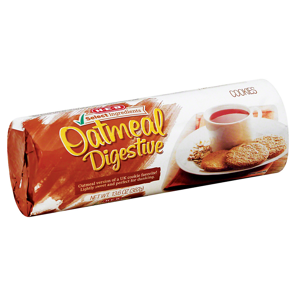 Calories in H-E-B Select Ingredients Oatmeal Digestive Cookies, 13.6 oz