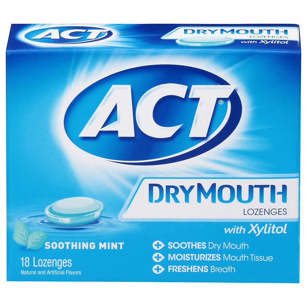 Calories in ACT Dry Mouth Lozenges Soothing Mint, with Xylitol, 18 ct
