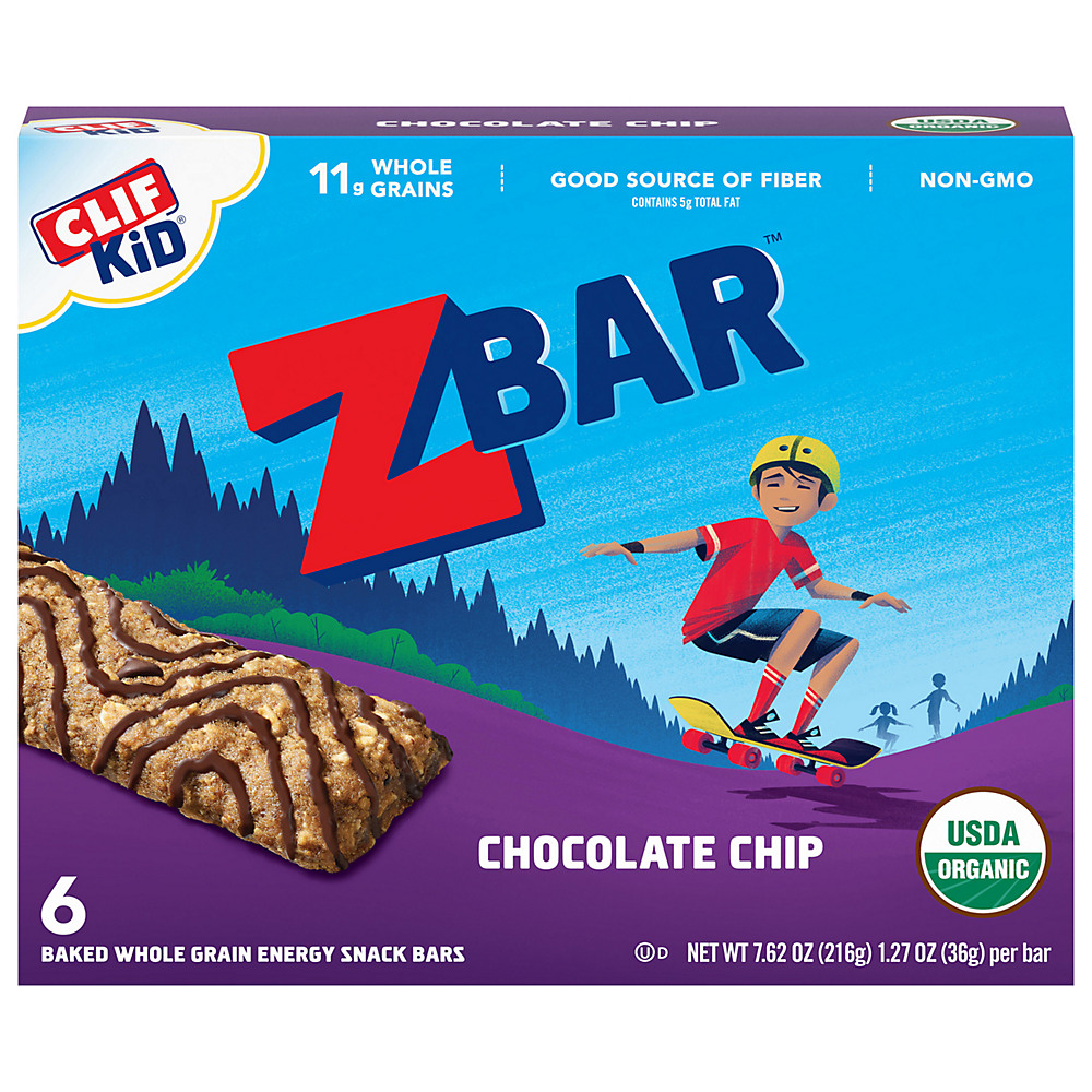 Calories in Clif Kid Organic Chocolate Chip Z Bars, 6 ct