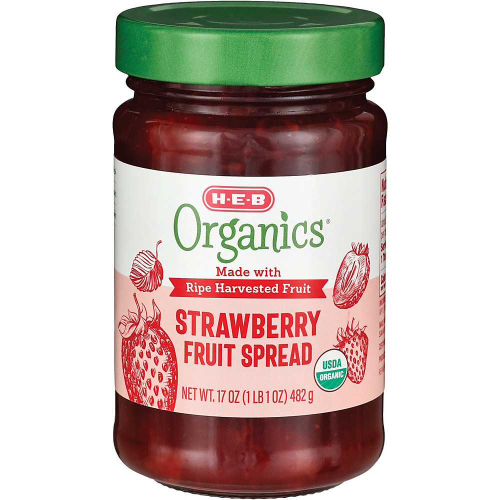 Calories in H-E-B Organics Strawberry Fruit Spread, 17 oz