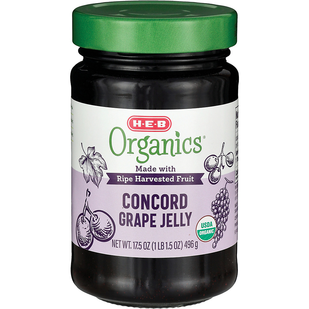 Calories in H-E-B Organics Concord Grape Jelly, 17.5 oz