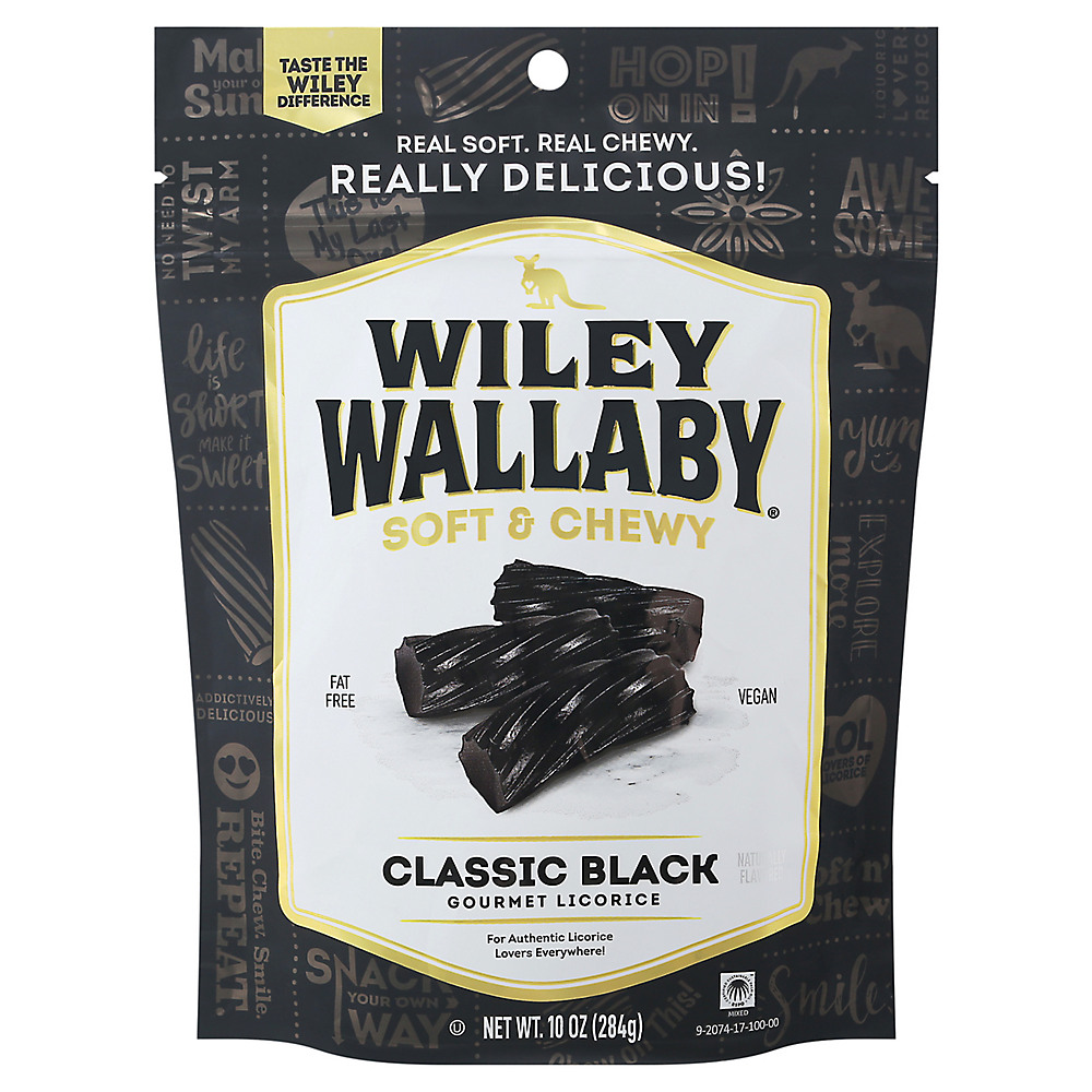 Calories in Wiley Wallaby Gourmet Black Liquorice, 10.00 oz