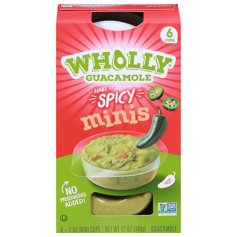 Calories in Wholly Guacamole Spicy Minis Snack Packs, 6 ct