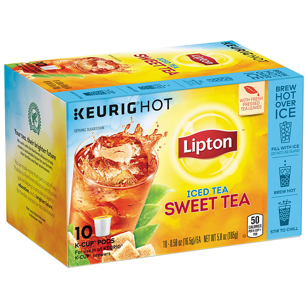 Calories in Lipton Iced Tea Sweet Tea Single Serve K Cups, 10 ct