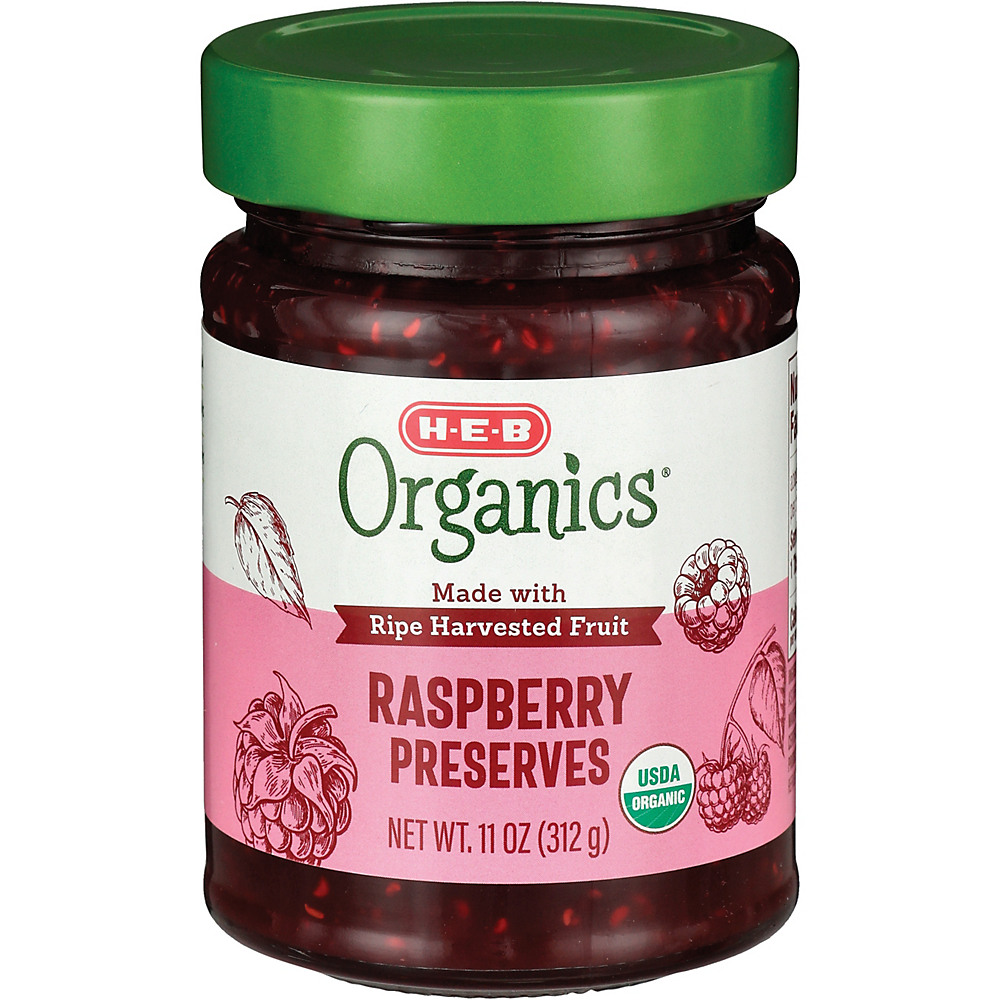 Calories in H-E-B Organics Raspberry Preserves, 11 oz
