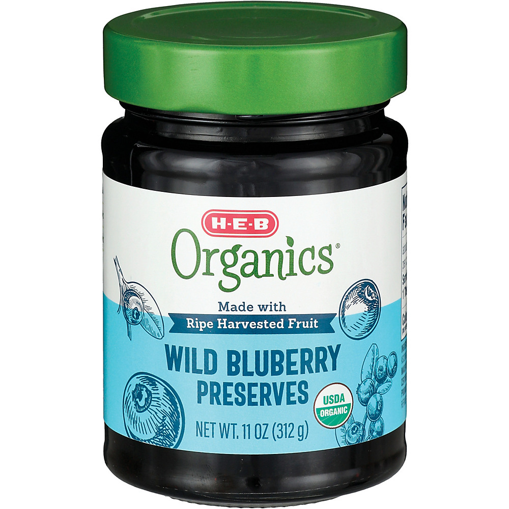 Calories in H-E-B Organics Wild Blueberry Preserves, 11 oz