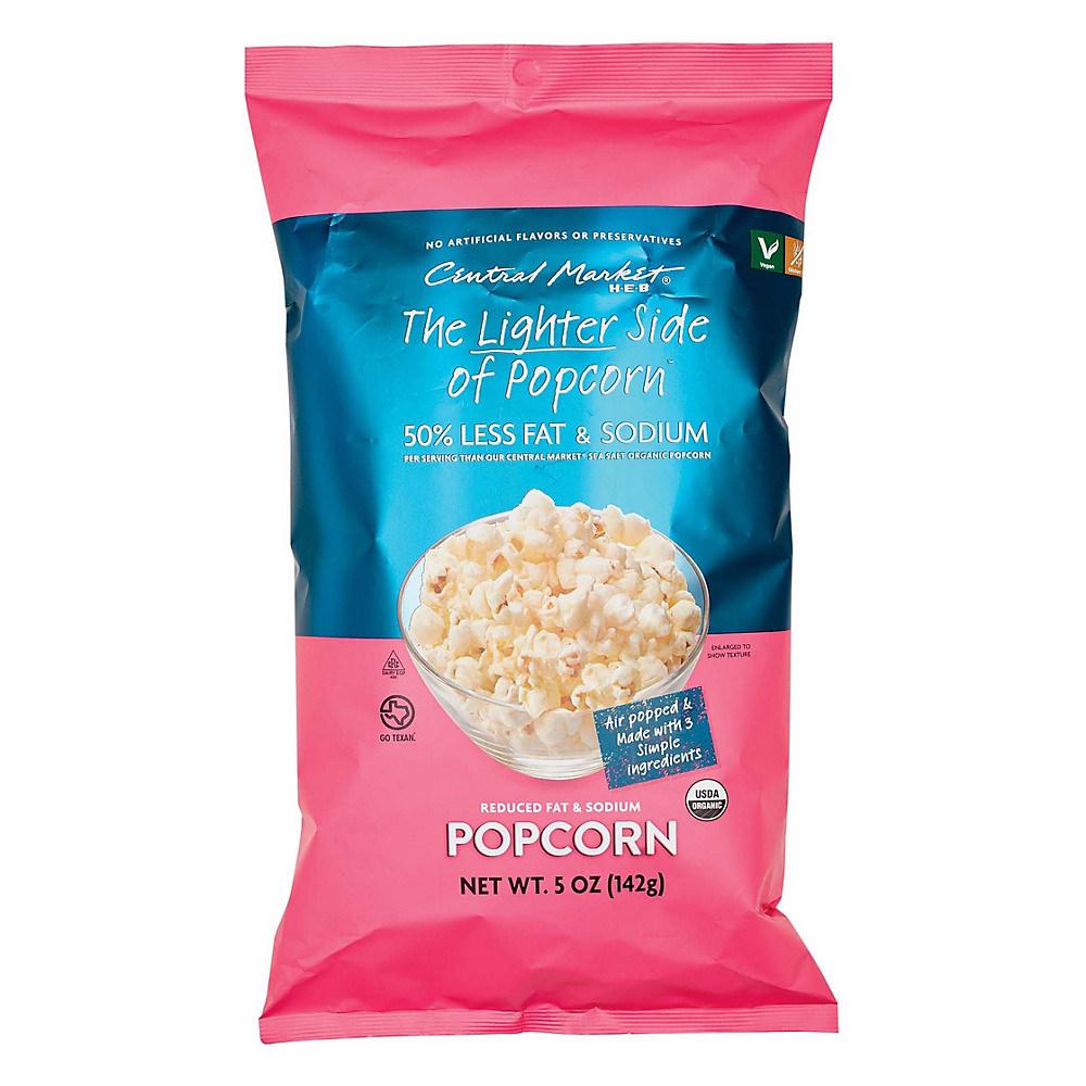 Calories in Central Market The Lighter Side of Popcorn, 5 oz