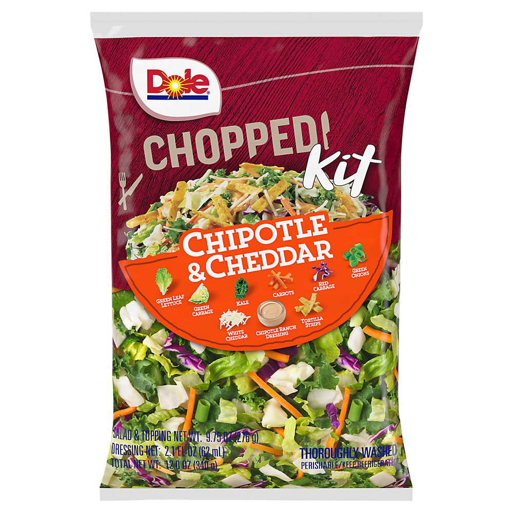 Calories in Dole Chipotle & Cheddar Chopped Salad Kit, 12 oz