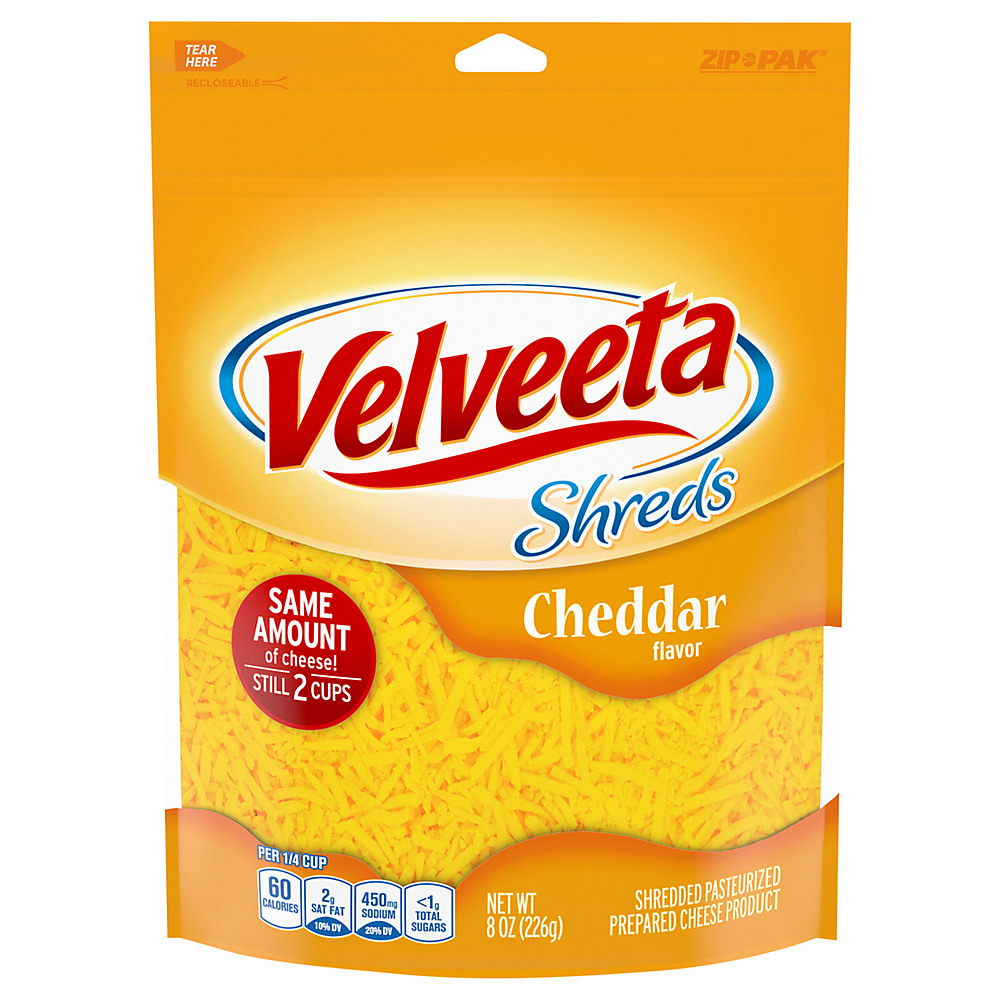 Calories in Kraft Velveeta Shreds Cheddar Cheese, Shredded, 8 oz