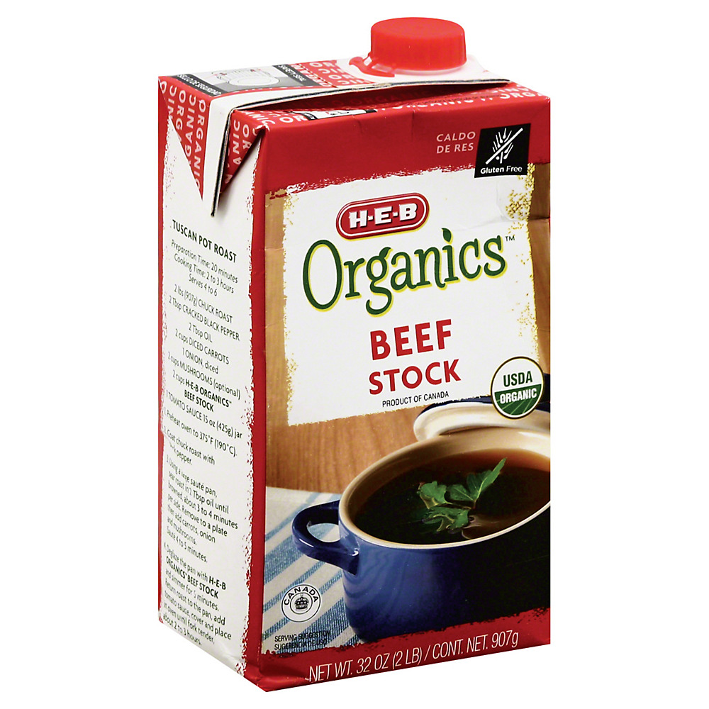 Calories in H-E-B Organics Beef Stock, 32 oz