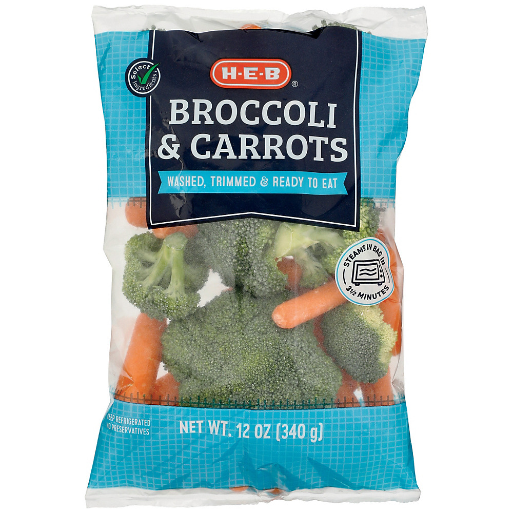Calories in H-E-B Broccoli and Carrots, 12 oz