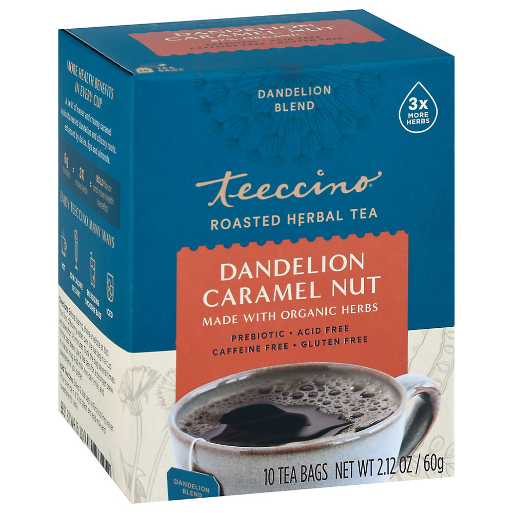 Calories in Teeccino Dandelion Caramel Nut Roasted Herbal Tea Bags, 10 ct