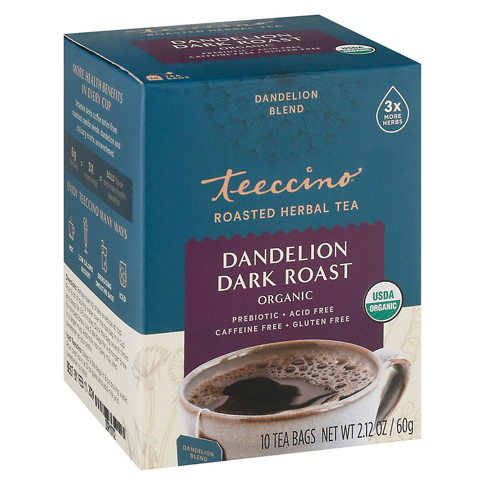 Calories in Teeccino Dandelion Dark Roast Herbal Tea Bags, 10 ct