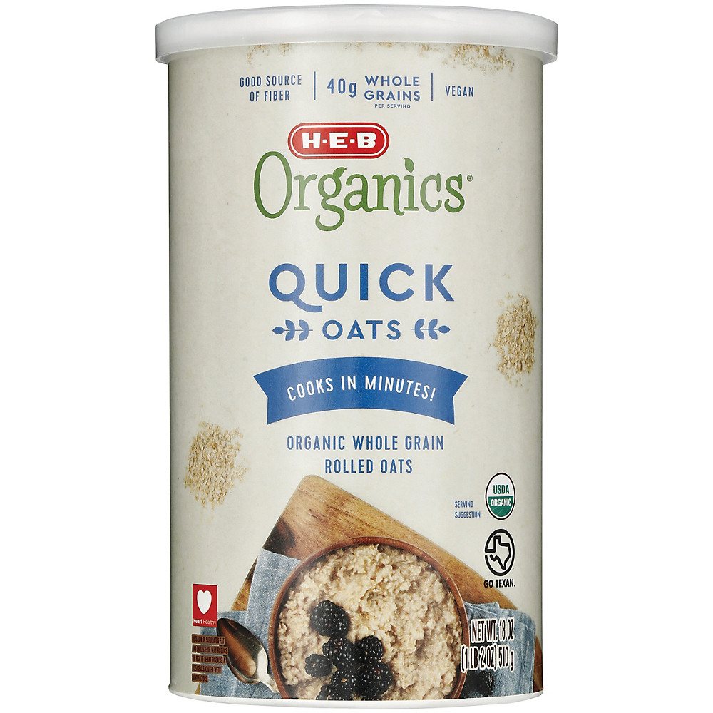 Calories in H-E-B Organics Quick Oats, 18 oz