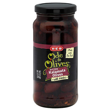 H-E-B Ode to Olives Pitted Kalamata Olives with Herbs, 9.5 oz