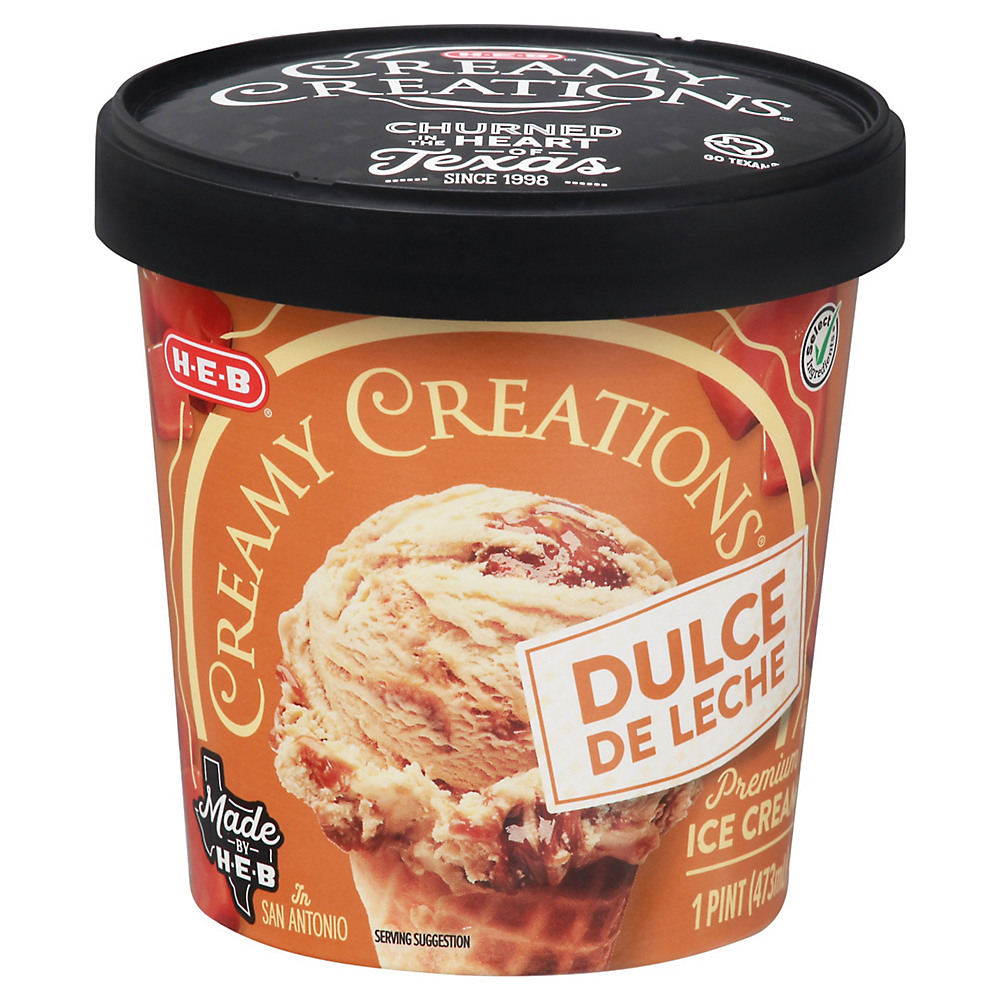 Calories in H-E-B Select Ingredients Creamy Creations Dulce De Leche Ice Cream, 1 pt