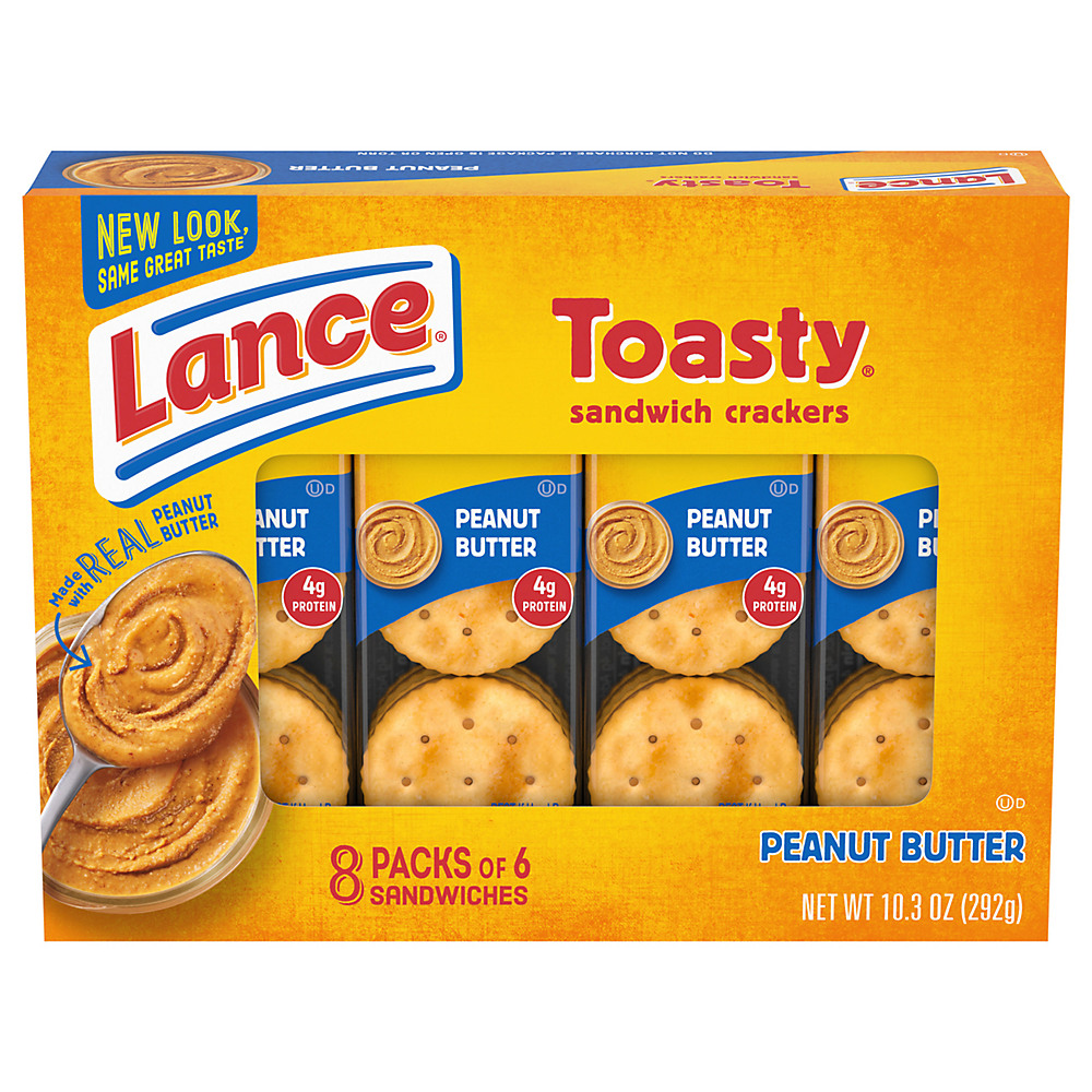 Calories in Lance Toasty Peanut Butter Cracker Sandwiches, 8 ct