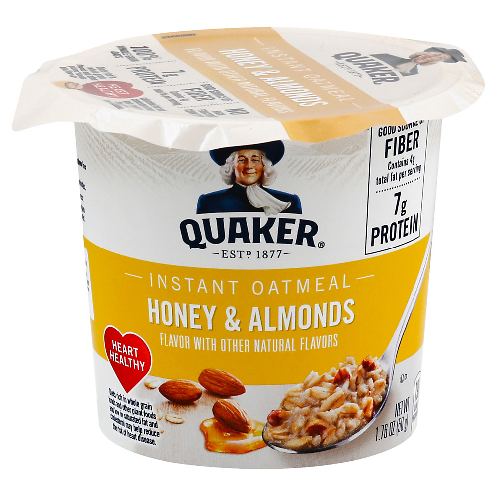 Calories in Quaker Honey & Almonds Instant Oatmeal Cup, 1.76 oz