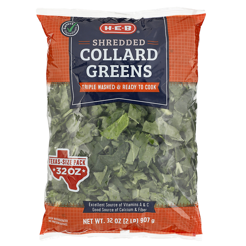 Calories in H-E-B Shredded Collard Greens, 32 oz