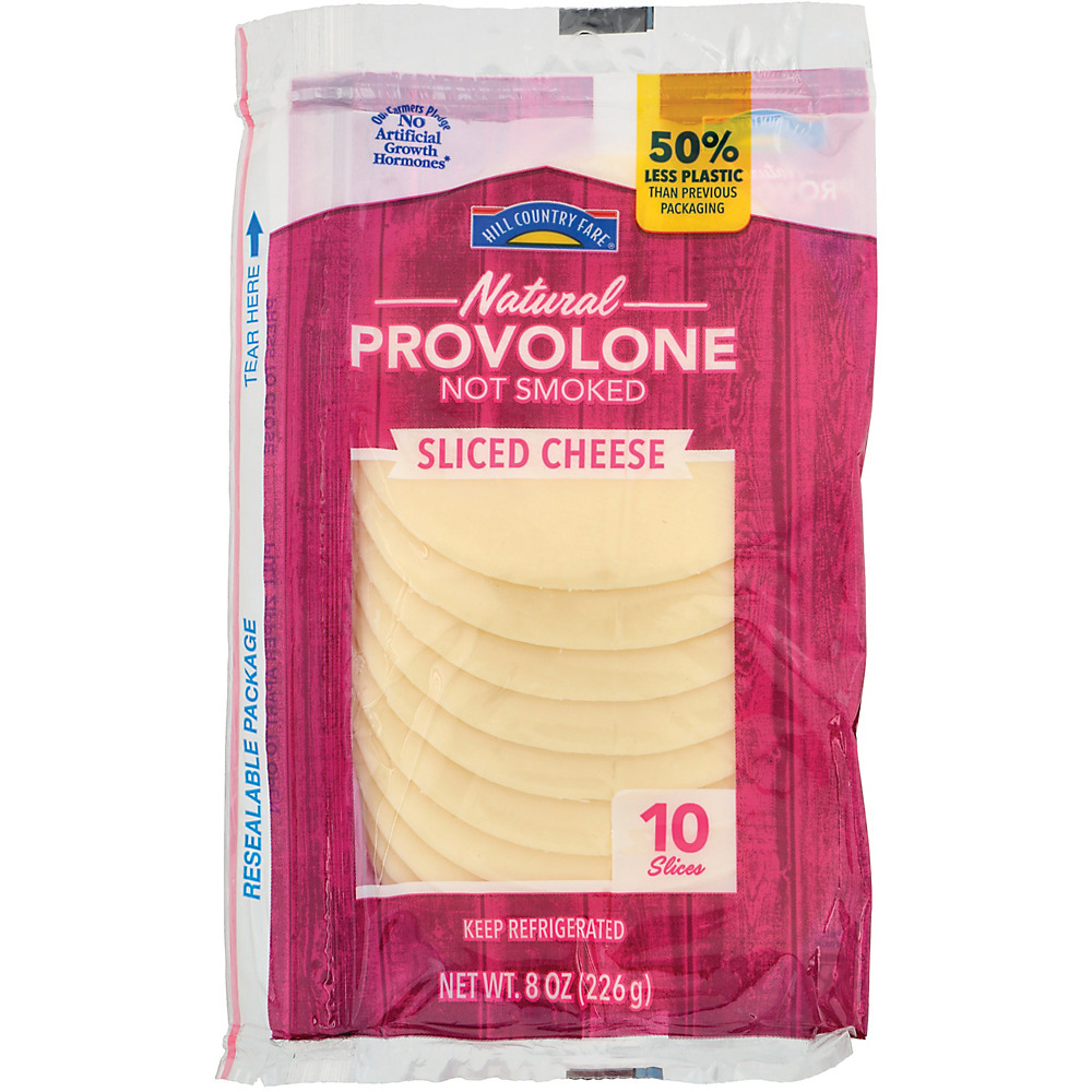 Calories in Hill Country Fare Provolone Cheese, Slices, 10 ct