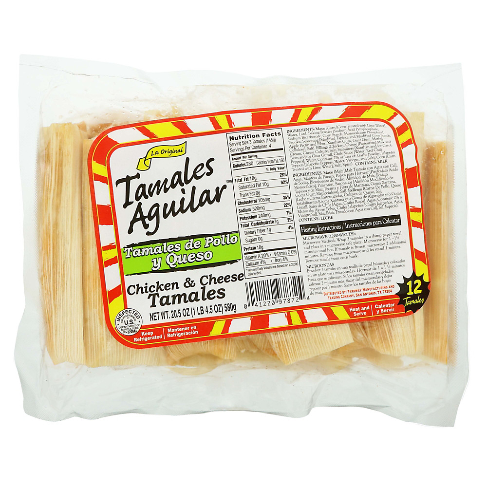 Calories in Tamales Aguilar Chicken and Cheese Tamales, 12 ct