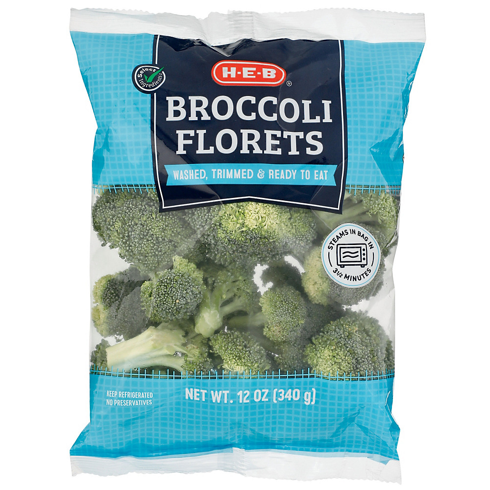 Calories in H-E-B Broccoli Florets, 12 oz