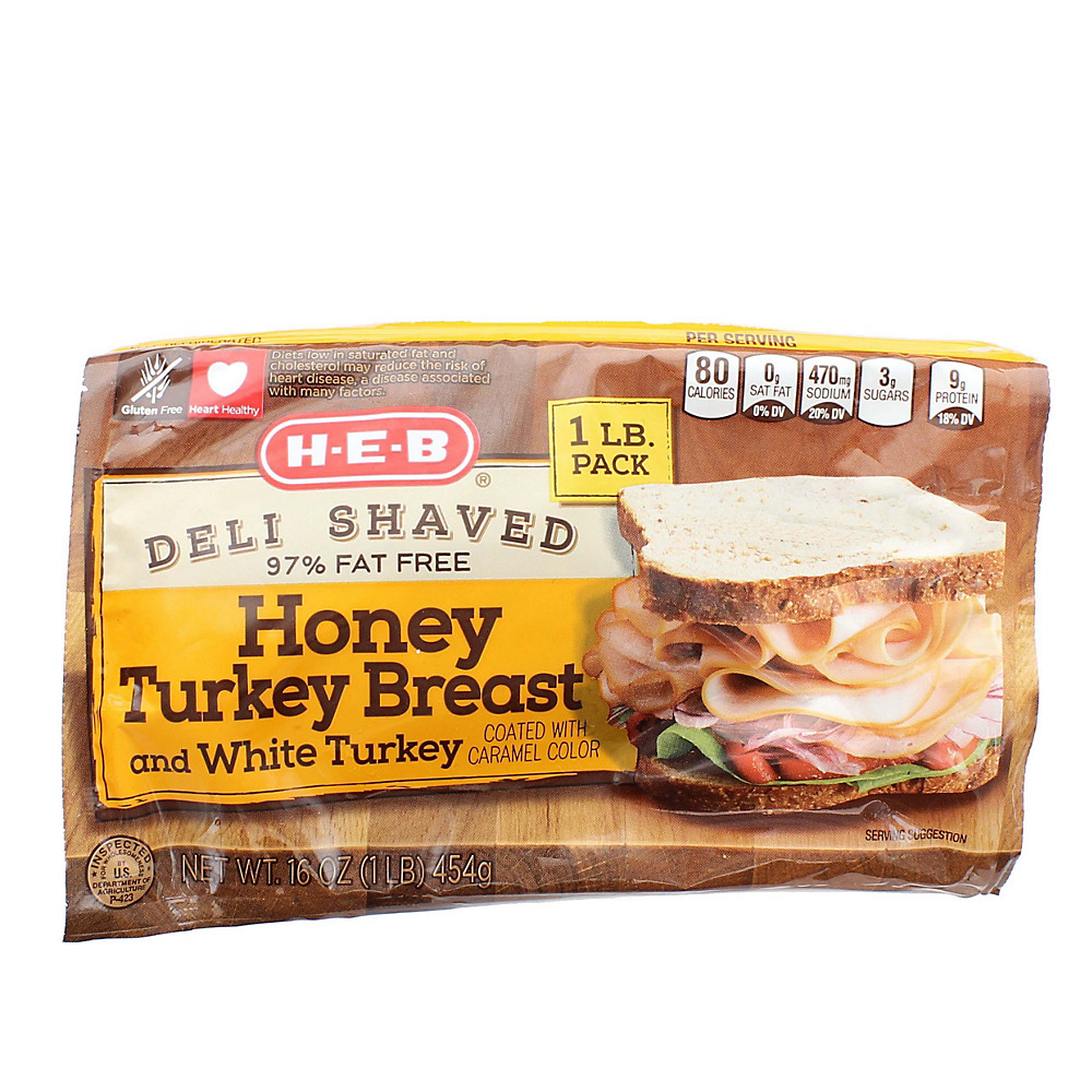 Calories in H-E-B Deli Shaved Honey Turkey Breast, 16 oz