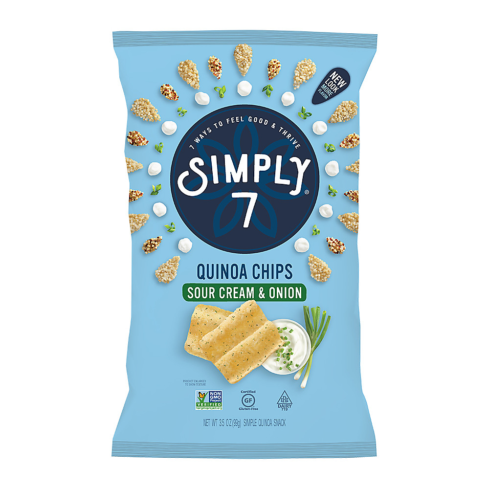 Calories in Simply 7 Sour Cream & Onion Quinoa Chips, 3.5 oz