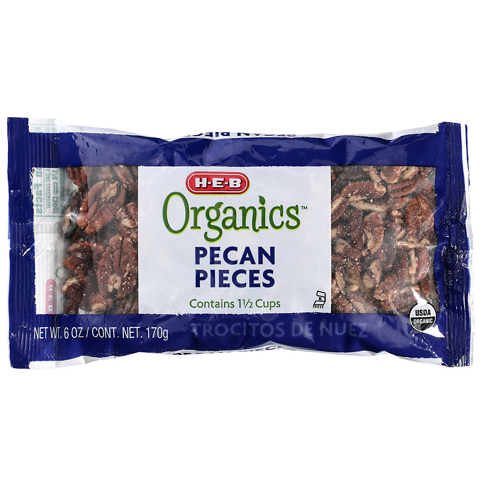 Calories in H-E-B Organics Pecan Pieces, 6 oz