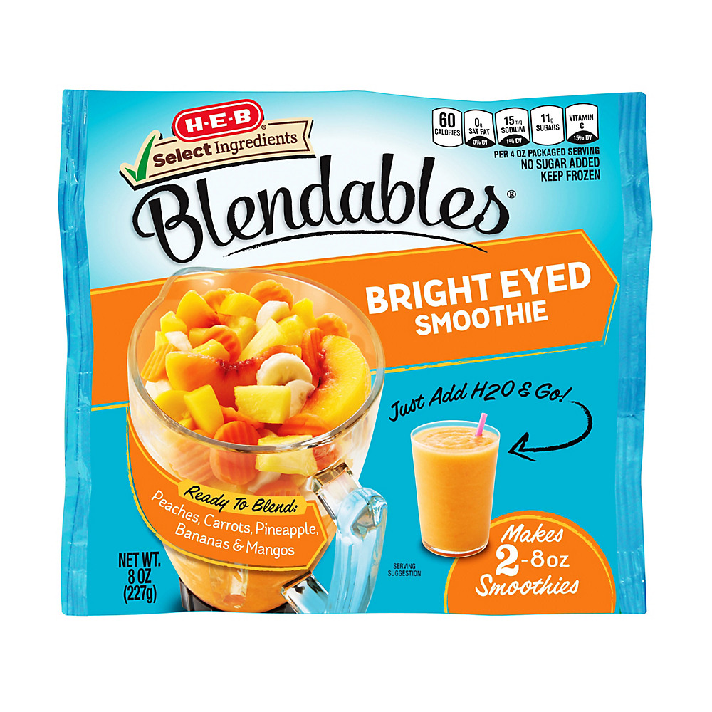 Calories in H-E-B Select Ingredients Blendables Bright Eyed Smoothie, 8 oz