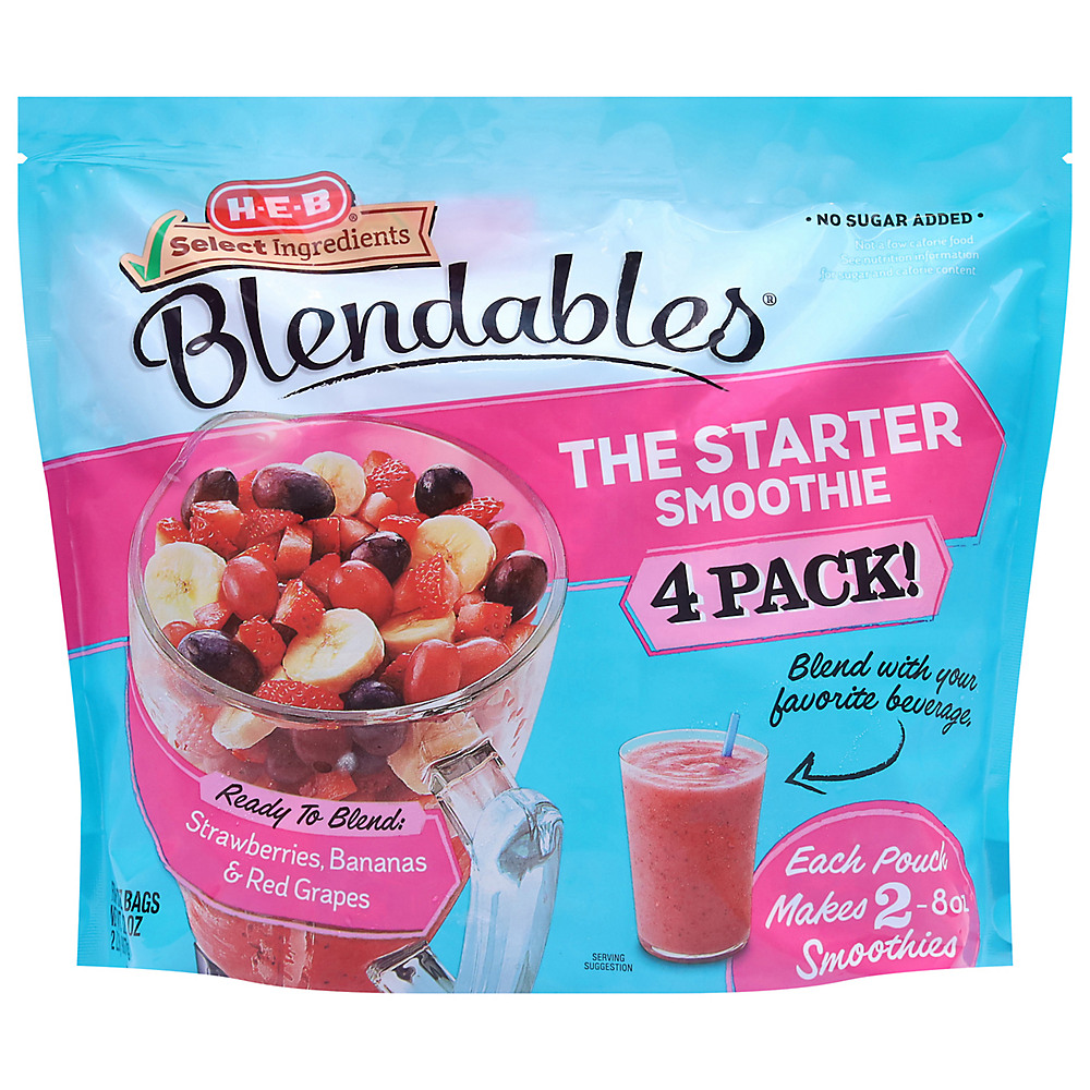 Calories in H-E-B Select Ingredients Blendables The Starter Smoothie, 4 ct