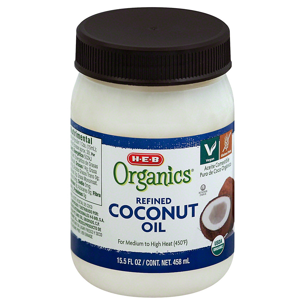 Calories in H-E-B Organics Refined Coconut Oil, 15.5 oz