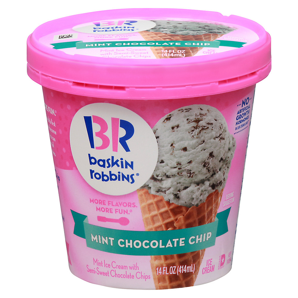 Calories in Baskin Robbins Mint Chocolate Chip Ice Cream, 14 oz