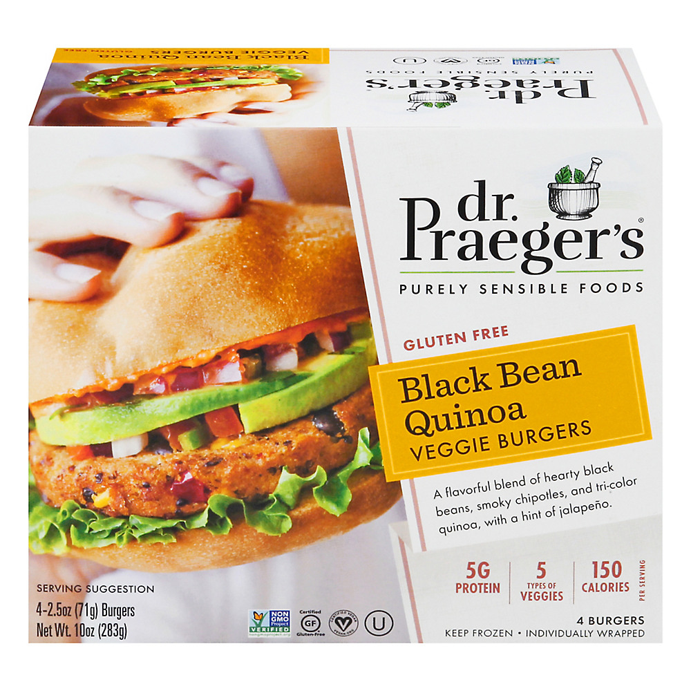 Calories in Dr. Praeger's Black Bean Quinoa Burgers, 4 ct