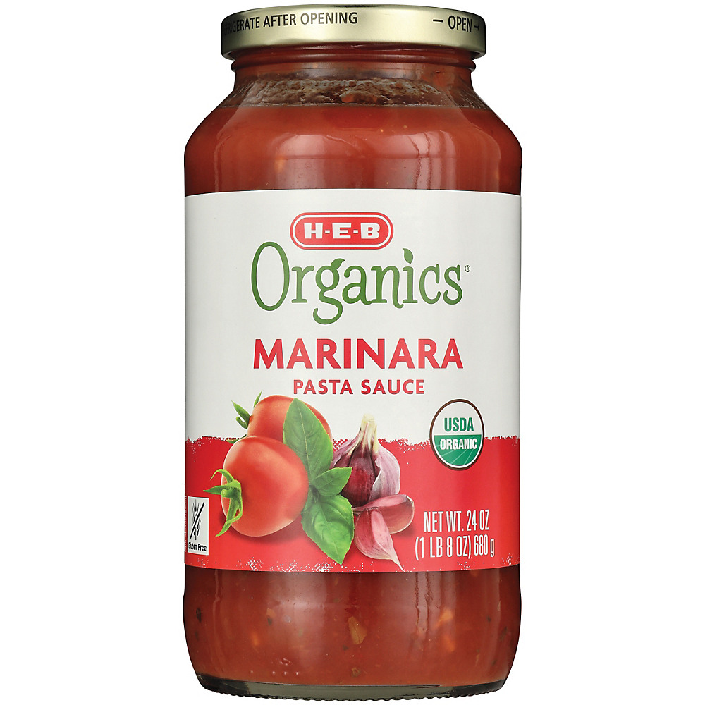 Calories in H-E-B Organics Marinara Pasta Sauce, 25 oz