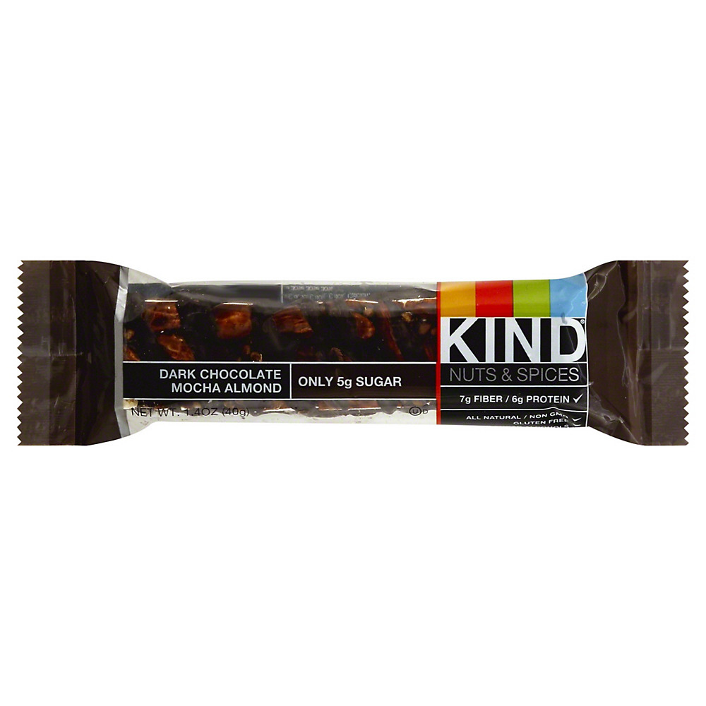 Calories in Kind Nuts & Spices Dark Chocolate Mocha Almond Bar, 1.4 oz