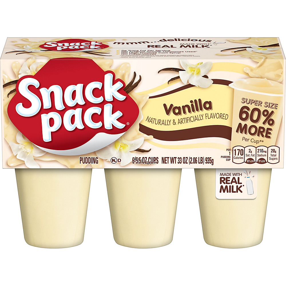 Calories in Hunt's Super Snack Pack Vanilla Pudding Cups , 6 ct