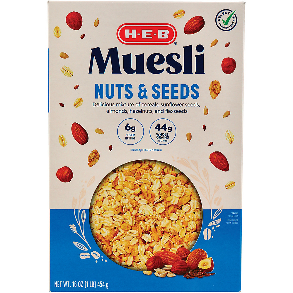 Calories in H-E-B European Muesli Nuts & Seeds Cereal, 16 oz