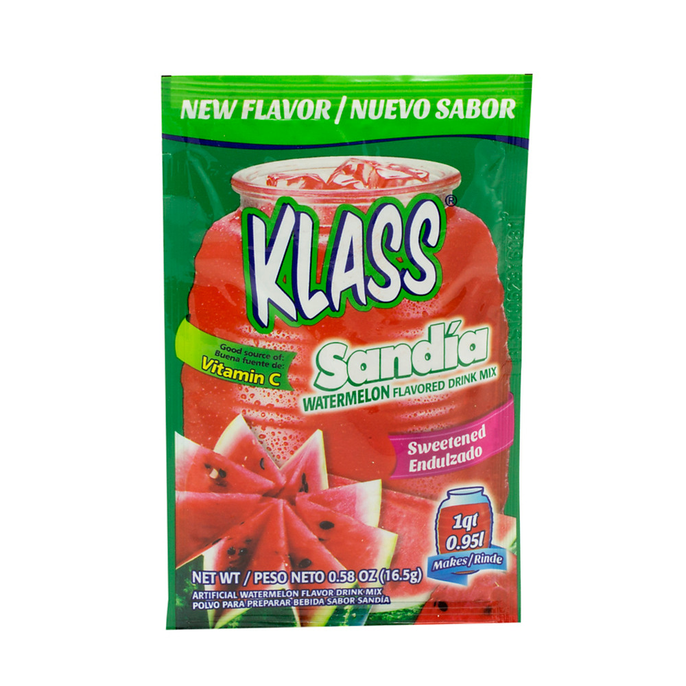Calories in Klass Watermelon Drink Mix Sweetened, .58 oz