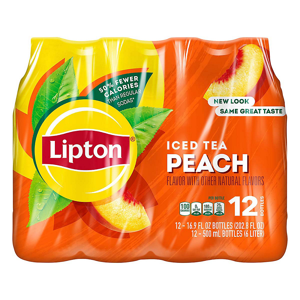 Calories in Lipton Peach Iced Tea 16.9 oz Bottles, 12 pk