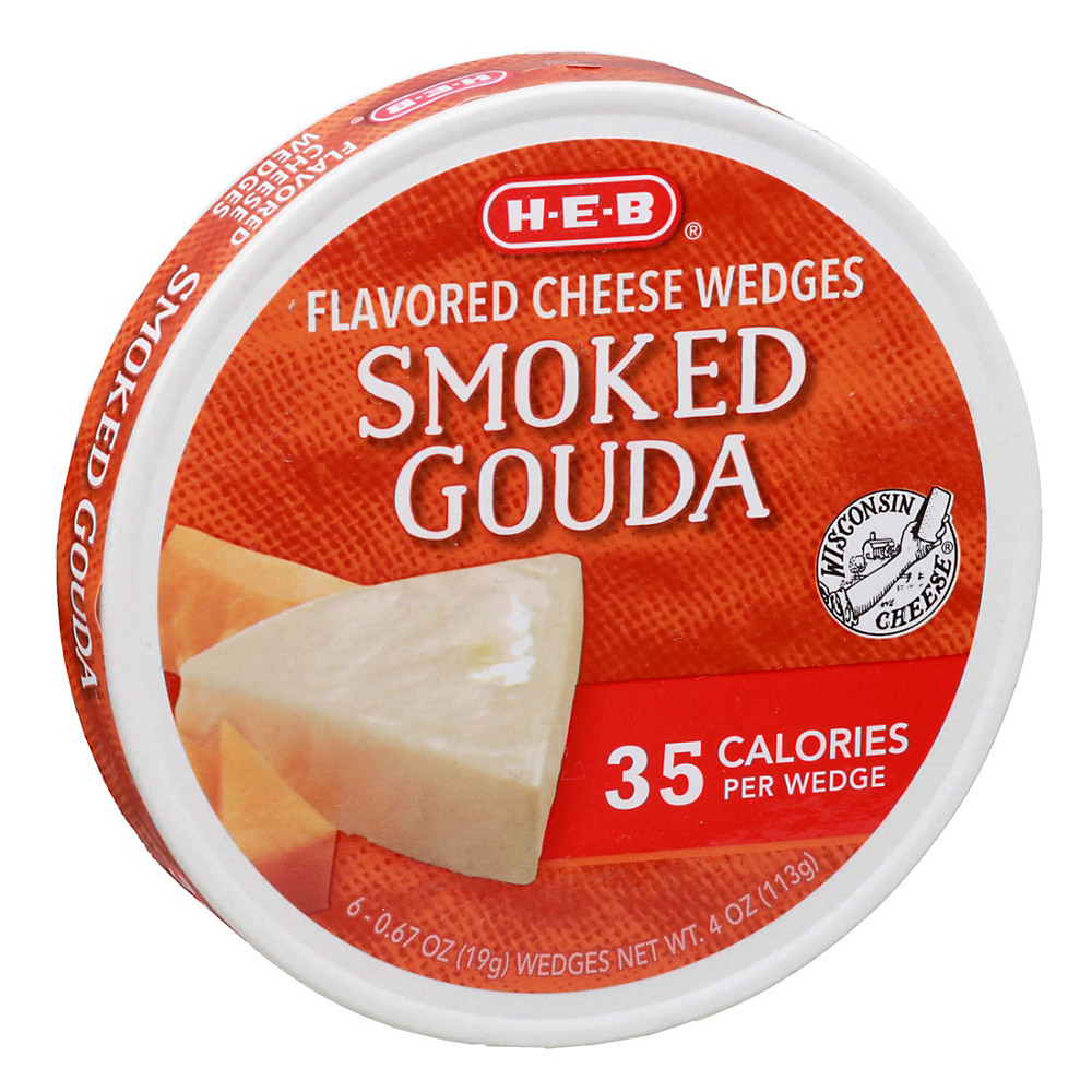 Calories in H-E-B Light Smoked Gouda Spreadable Cheese Wedges, 6 ct