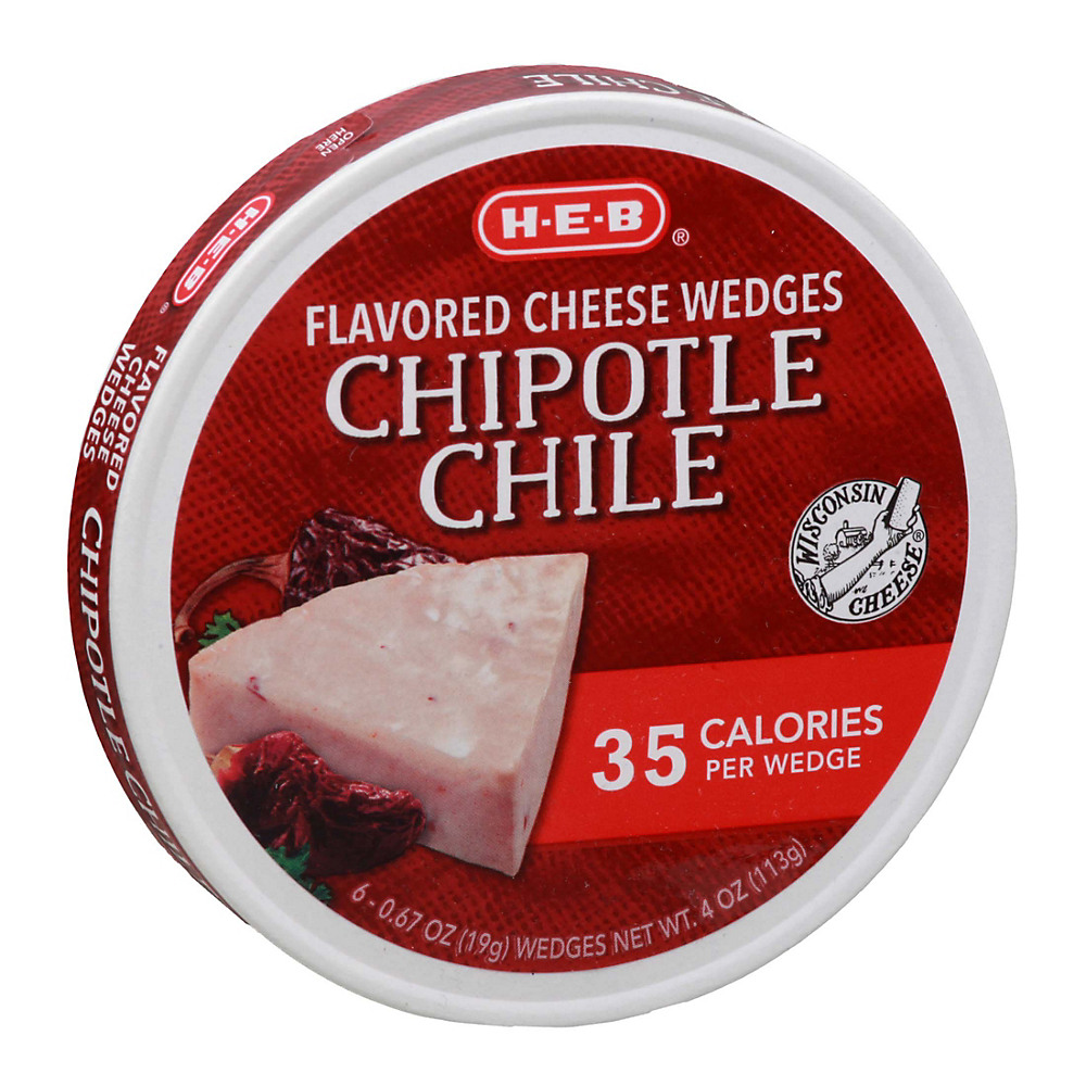 Calories in H-E-B Light Chipotle Spreadable Cheese Wedges, 6 ct