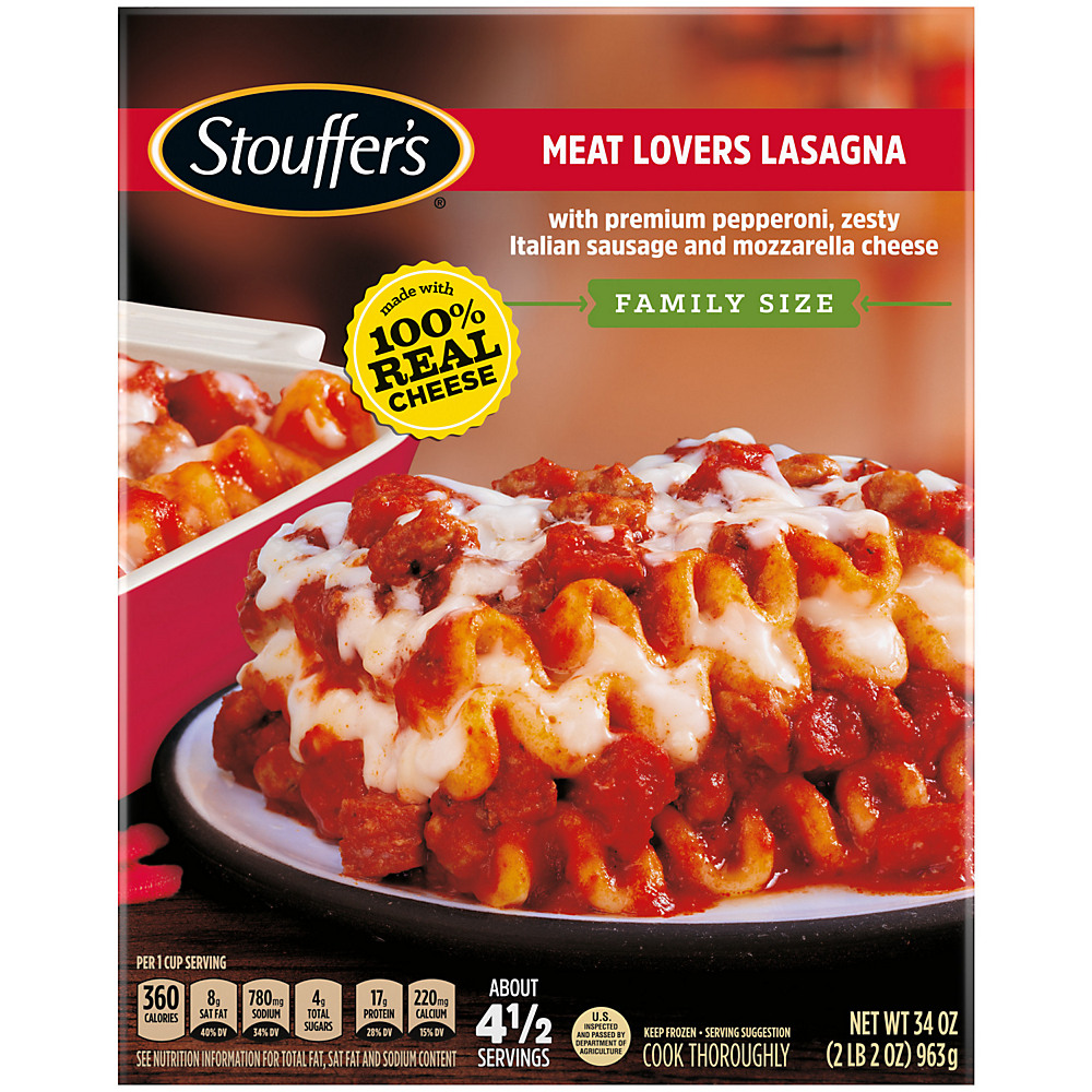 Calories in Stouffer's Classics Meat Lovers Lasagna Family Size, 34 oz