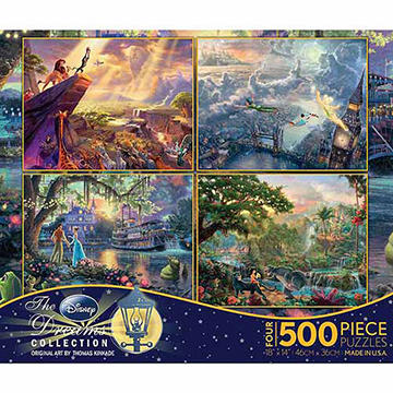 Ceaco Thomas Kinkade Disney Dreams Multipack Puzzles, 4 Pk, 500 pc