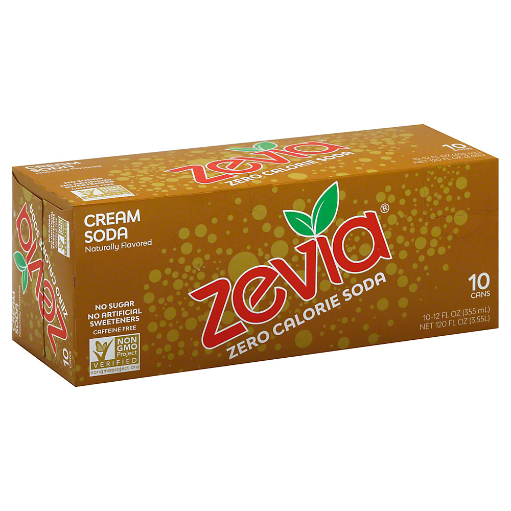Calories in Zevia Natural Diet Soda Cream Soda, 12 OZ cans, 10 pk